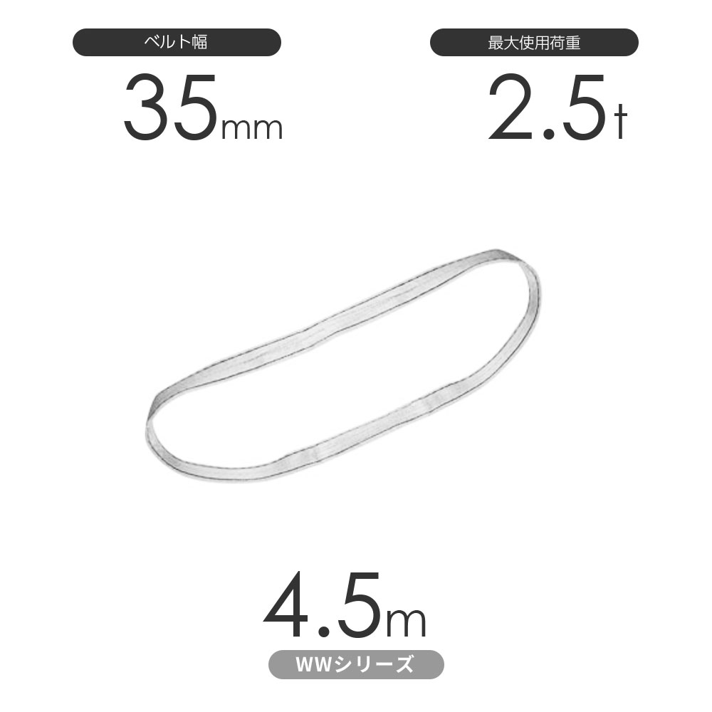 樂天商城 - 国産ナイロンスリング WWシリーズ（未染色） エンドレス形（N型）幅35mm×4.5m 使用荷重:2.5t 丸善織物