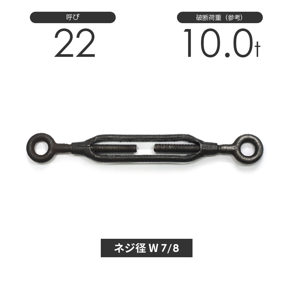 Rakuten - 枠式ターンバックル アイ&アイ 生地(黒) 呼び22