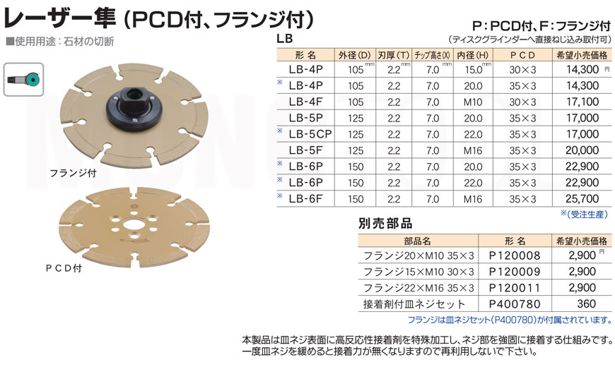 三京ダイヤモンド工業 レーザー隼 フランジ付 LB-4F