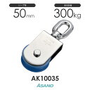 AK10035 サンマブロック(ナイロンシーブ)(50mm×1車) 浅野金属工業 ASANO ステンレス滑車