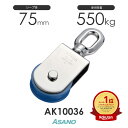 AK10036 サンマブロック(ナイロンシーブ)(75mm×1車) 浅野金属工業 ASANO ステンレス滑車