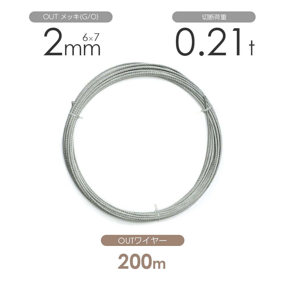 楽天市場】ワイヤー 2mm 200mの通販