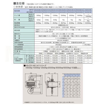 Kubota クボタ HS-CD-W ひょう量1000kg クレーンスケール フックスケール（検定無） HS-CD-W-10 直示無線式・指示計付