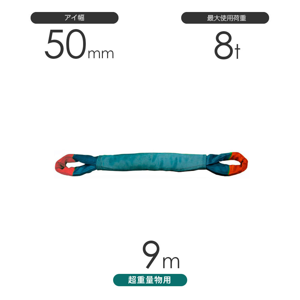 樂天商城 - 国産 超重量物用ソフトスリング 両端アイ形（TTE型）使用荷重:8t×9m