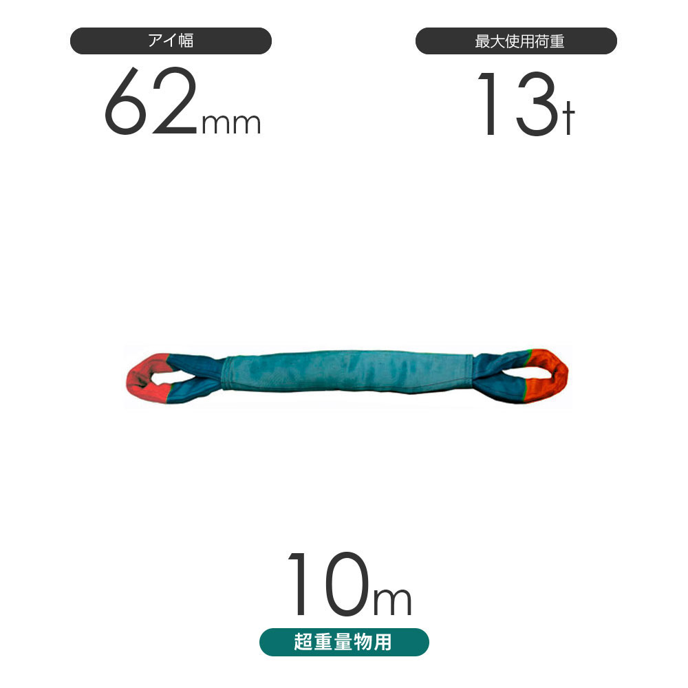 樂天商城 - 国産 超重量物用ソフトスリング 両端アイ形（TTE型）使用荷重:13t×10m