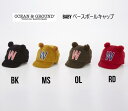 【30%OFF】オーシャン&グラウンド ベビーベースボールCAP ベビーキャップ 4423001ベビー 帽子 ベビー帽子 キャップ 耳付き ボンボン46cm 4...