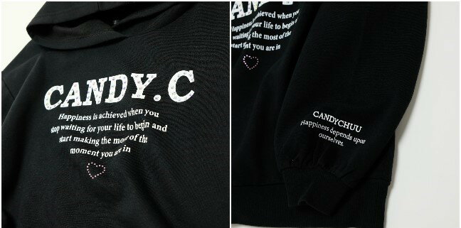 【最終セール】【70％OFF】キャンディチュウ ラインストーンロゴパーカー 202469Candychuu キャンディチュウ ガールズ 子供服 キッズ ジュニア