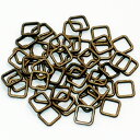 ミニ角カン 4mm 50個セット |アンティークゴールド シルバー(ニッケル) ゴールド | 金具 レザークラフト 手芸 副資材 ハンドクラフト パーツ 手作り...
