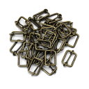 一本線送り(移動カン) 2×15mm アンティークゴールド シルバー(ニッケル) 30個セット 【 日本製 】 | 金具 レザークラフト 手芸 副資材 ハンドク...