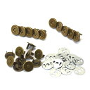 薄型 マグネットホック 小( 10mm ) 10組セット マグホック |アンティークゴールド シルバー(ニッケル) | 金具 レザークラフト 手芸 副資材 ハン...