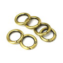 丸カラビナスカン ミニ 内径 16mm アンティークゴールド シルバー(ニッケル) 6個セット | 金具 レザークラフト 手芸 副資材 ハンドクラフト パーツ ...