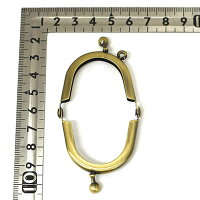 がま口口金1.2寸38mm深丸3.8cm片カン3.6cmアンティークゴールドシルバー(ニッケル)3個セット