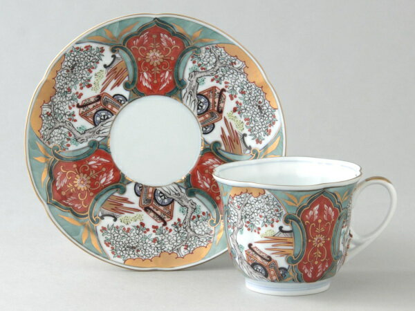 有田焼　平安雅　桜　コーヒー碗皿