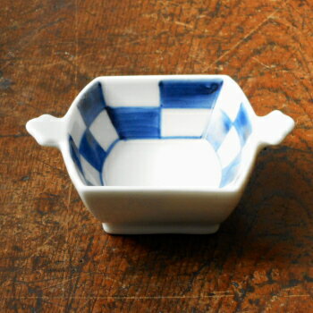 伊万里焼 染付市松小槌豆鉢(豆皿)の紹介画像2