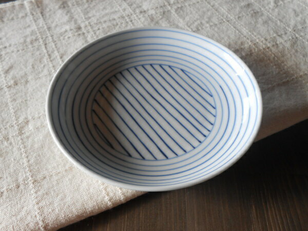 Imari Ware - 伊万里焼　線もよう　五寸皿
