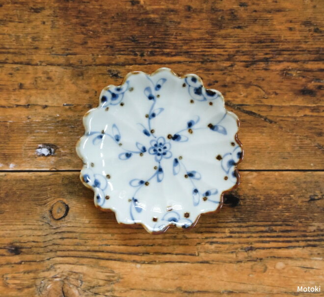 伊万里焼　つる花唐草花型手塩皿(3)