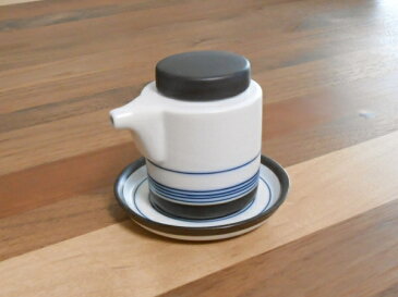 有田焼 呉須錆線紋(青) 醤油差し (台皿付)