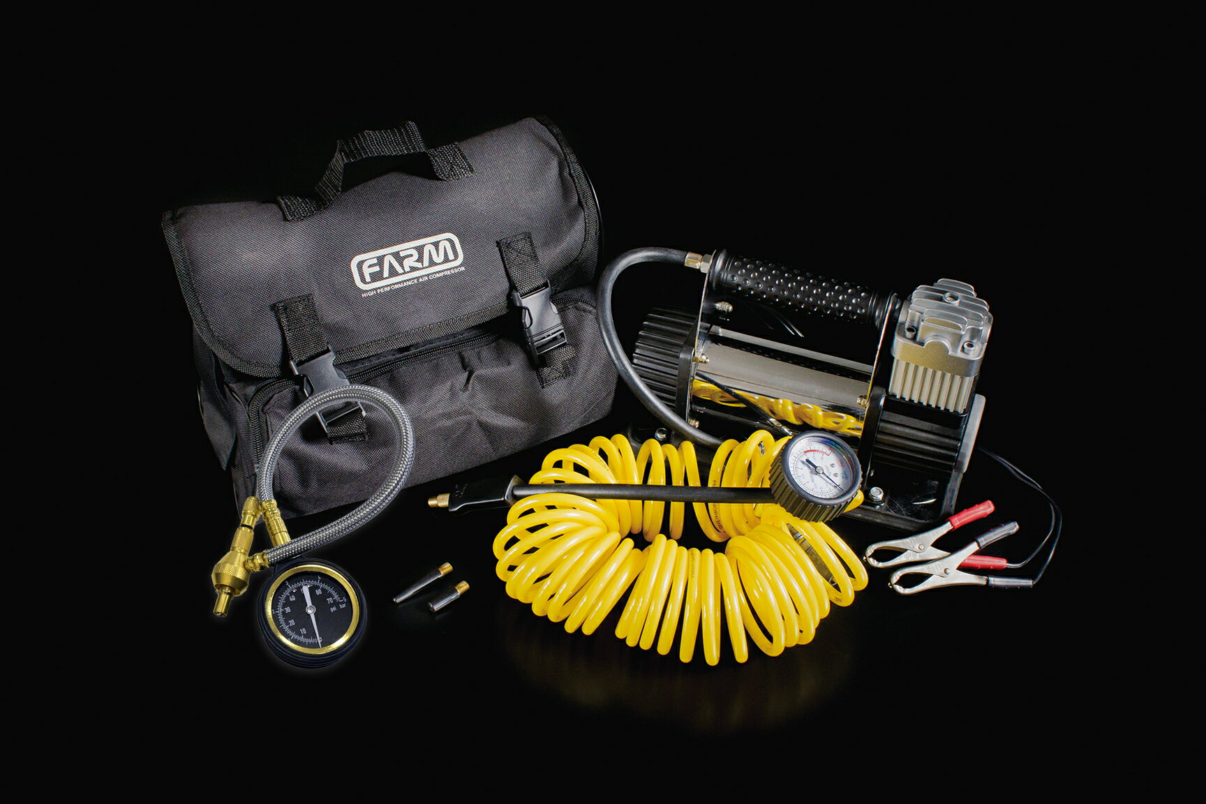 FARMポータブルエアーコンプレッサー+クイックデフレーターSET　ジムニー