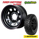 FARM デイトナ ブラック/レッド ブルーライン 16×6J/5H-18 ダンロップ グラントレックMT2 245/75R16 ワイドタイプ 4本SET