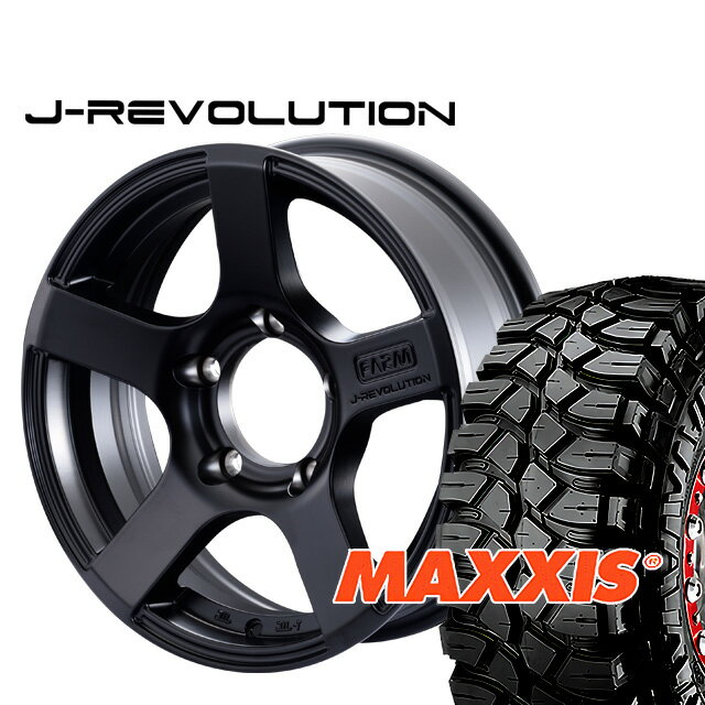 FARM J-REVOLUTION マットブラック 16×5.5J/5H±0マキシス クリーピークローラー 7.00 4本set