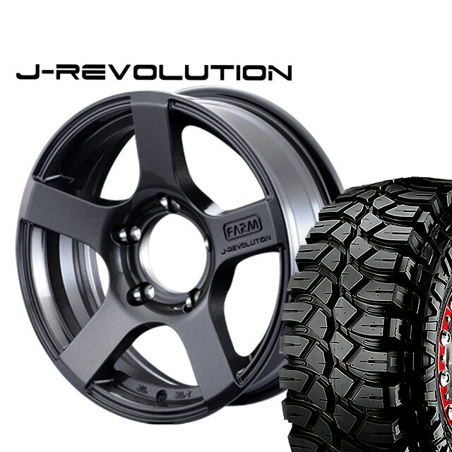 FARM J-REVOLUTION ガンメタリック 16×5.5J/5H±0 マキシス クリーピークローラー 6.50 ( maxxis creepy..