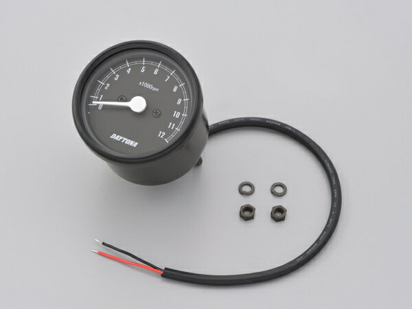 【送料無料】 デイトナ 機械式タコメーター Φ60 (12000rpm) ブラックボディ/ブラックパネル (15630)
