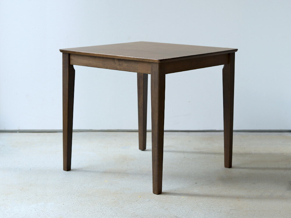 ダイニングテーブル W750 単品 2名用 75cm ウォールナット ナチュラル ラバーウッド 正方形 おしゃれ 木製 MTS-063