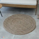 HERE ジュート コットン ラウンド ラグ 90cm (ベージュ/パープル) Jute Cotton Round Rug ラグ マット DETAIL 北欧 韓国インテリア シンプル お洒落