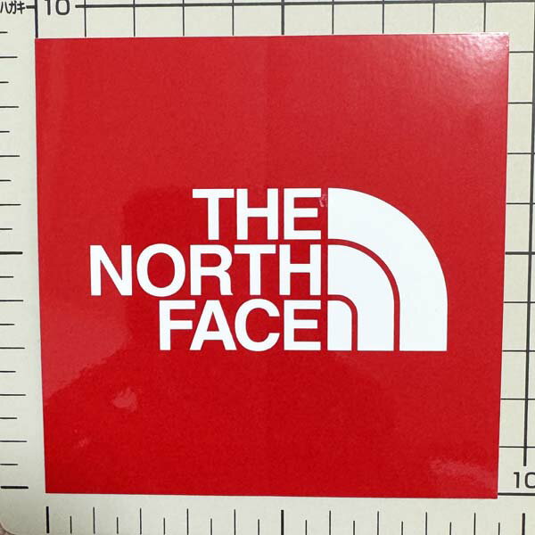 ノースフェイス ロゴ ステッカー 赤 白 THE NORTH FACE LOGO STICKER レッド アウトドア キャンプ シール テント シュラフ バッグ カスタム