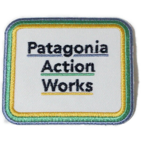 希少 パタゴニア アイロンパッチ アクションワークス ロゴ 四角 PATAGONIA ACTION WORKS 環境 活動 保護 地球 ワッペン ネコポス 新品