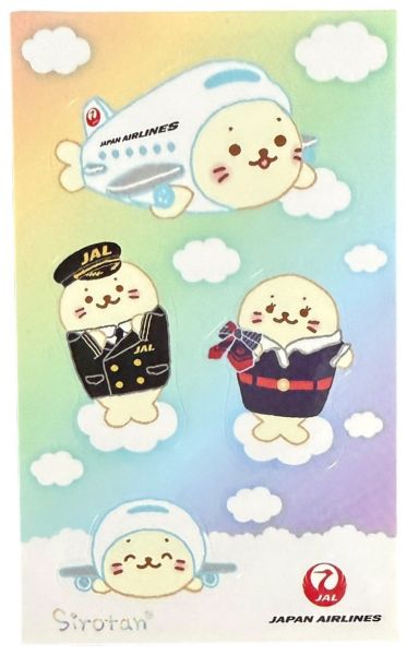 【期間限定ポイント10倍】JAL × しろたん ステッカー シート 日本航空 JAPAN AIRLINES STICKER Sirotan CA 企業 コラボ エアライン 航空機 シール コレクション 新品