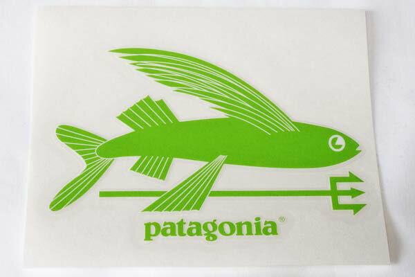 訳あり 激レア パタゴニア 転写 ステッカー トライデントフィッシュ 黄緑 PATAGONIA TRIDENT FISH アメリカ 限定 フライング 飛魚 新品 ネコポス 同梱可