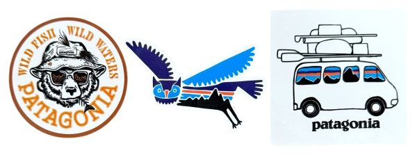 【期間限定ポイント10倍】訳有 パタゴニア ステッカー 光沢 3種セット PATAGONIA STICKER シール ワイルドグリズリー フィッツロイ オウル サーフバン 熊 魚 釣 車