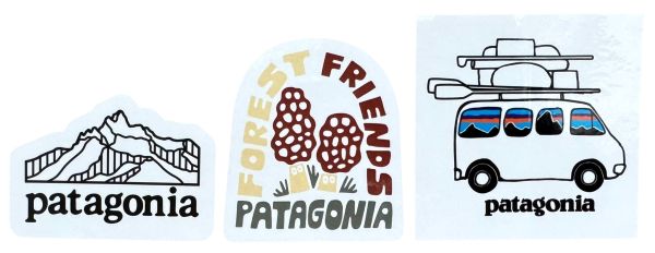 訳有 パタゴニア ステッカー 光沢 3種セット PATAGONIA STICKER シール フォレスト フレンズ ラインロ..