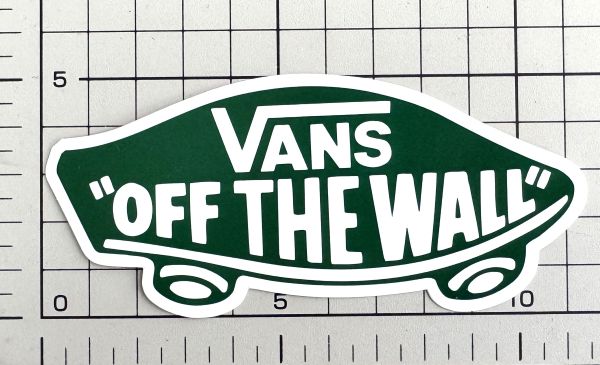 バンズ ロゴ ステッカー VANS OF THE WALL LOGO STICKER 緑 白 SK8 シール デカー...