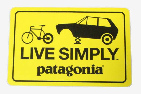 訳あり 廃番 希少 パタゴニア リブシンプリー ステッカー 黄色 黒 PATAGONIA LIVE SIMPLY バイク 車 シール デカール 新品 ネコポス 同梱可