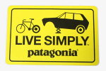 訳あり廃番希少パタゴニアリブシンプリーステッカー黄色黒PATAGONIALIVESIMPLYバイク車シールデカール新品ネコポス同梱可