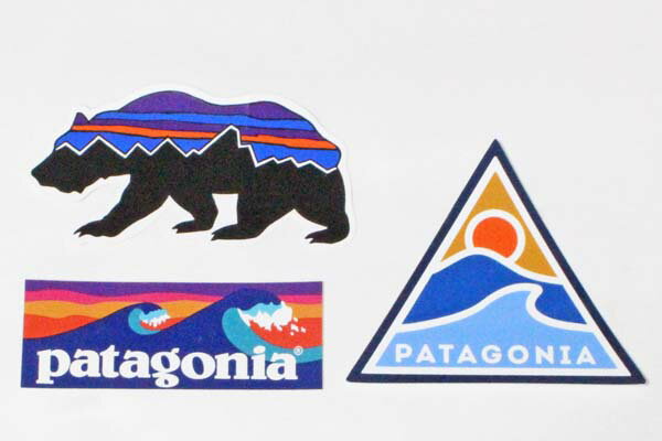 訳あり パタゴニア ステッカー 3種セット PATAGONIA STICKERS SET フィッツロイ ベア ローリングスルー ボードショーツロゴ シール 新品