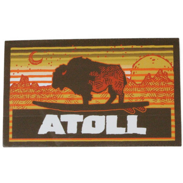 Rakuten - 訳有 アトール ボード バイソン ステッカー 橙系 ATOLL BOARD CO. STICKER スタンドアップパドル パドルボード 空気 エア デコ シール SAP