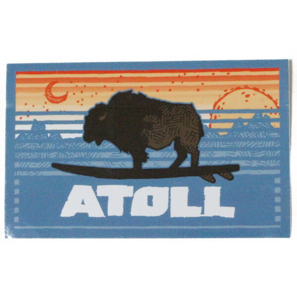 訳あり 希少 アトール ボード バイソン ステッカー 青系 ATOLL BOARD CO. STICKER スタンドアップパドル サーフィン シール ネコポス 新品