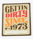 訳有 廃番 パタゴニア ステッカー ゲッティンダーティ 大 PATAGONIA GETTIN DIRTY 1973 ジェフ カンハム JEFF シール ネコポス 同梱可 新品