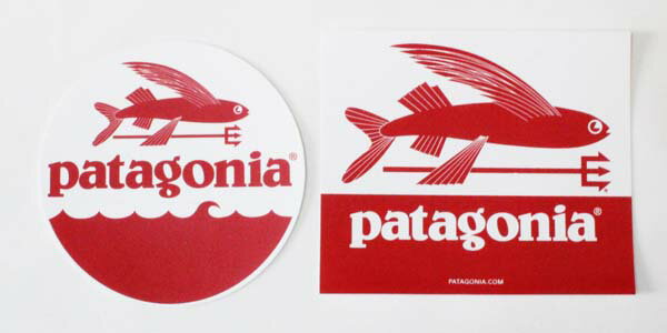 訳あり パタゴニア ステッカー トライデントフィッシュ 2種セット PATAGONIA TRIDENT FISH STICKERS SET 魚 飛魚 トビウオ 四角 丸 シール