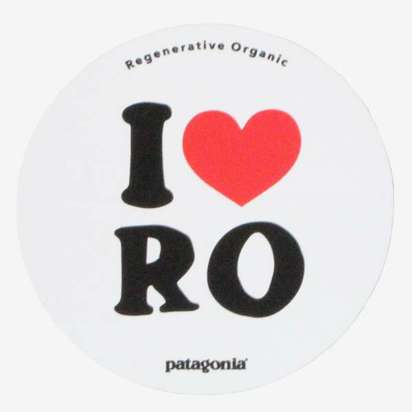 パタゴニア リジェネラティブ オーガニック ステッカー Patagonia I LOVE REGENERATIVE ORGANIC STICKER RO ハート 丸 円 シール キャンプ