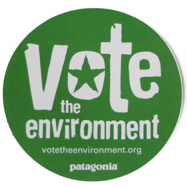 【期間限定ポイント5倍】訳あり パタゴニア 非売品 キャンペーン ステッカー ボウト 丸 緑 PATAGONIA VOTE THE ENVIRONMENT 投票 シール デカール ネコポス 新品