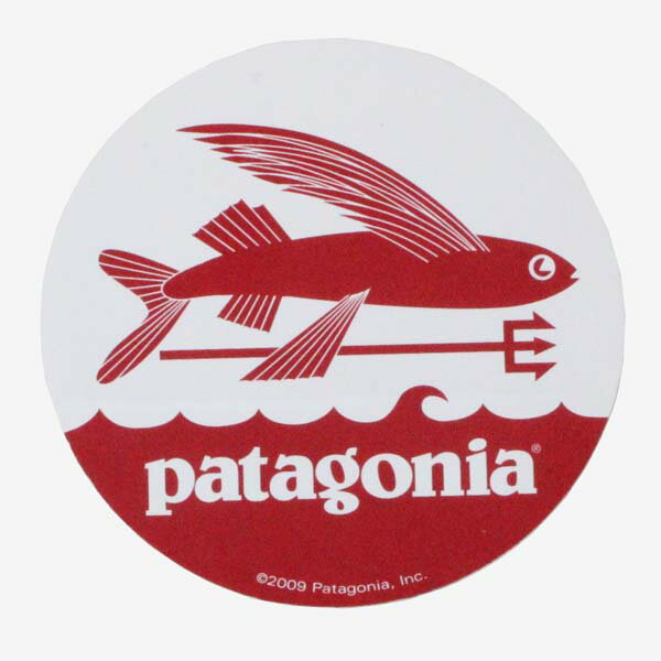 【期間限定ポイント5倍】訳あり パタゴニア トライデント フィッシュ ステッカー 2009年Ver 丸 PATAGONIA TRIDENT FISH フライング 飛魚 円 波 シール サーフ 新品
