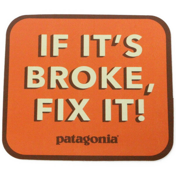 【期間限定ポイント5倍】訳あり パタゴニア ウォーン ウェア キャンペーン ステッカー 橙 PATAGONIA Worn Wear STICKER IF IT'S BROKE, FIX IT! 非売品 シール 新