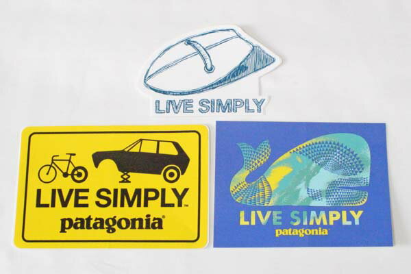 【期間限定ポイント5倍】訳あり パタゴニア ステッカー リブシンプリー 3種セット PATAGONIA STICKERS SET LIVE SIMPLY 鯨 車 ハンドプレーン ネコポス シール 新品