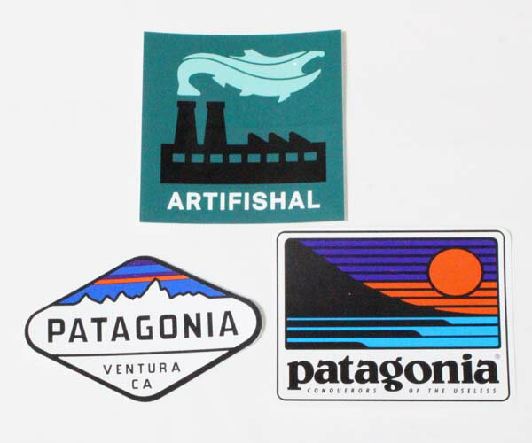 楽天エムズカンパニー【期間限定ポイント5倍】訳あり パタゴニア ステッカー 3種セット PATAGONIA STICKERS SET フィッツロイ クレスト UP&OUT ARTIFISHAL ムービー FILM シール 新品