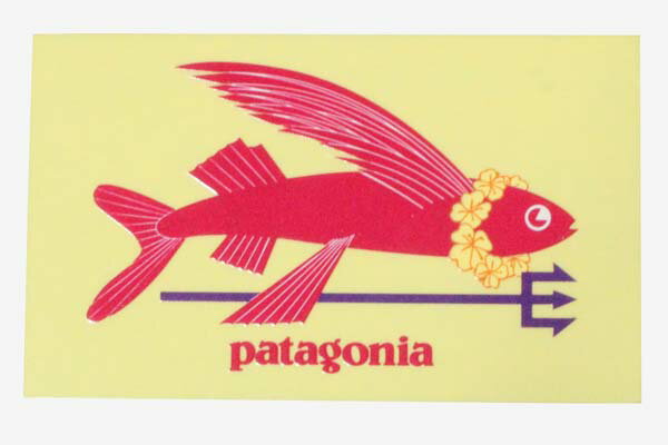訳あり パタゴニア トライデントフィッシュ キャンペーン ステッカー Patagonia SURF WOMEN 飛魚 レイ シール 非売品 稀少 ネコポス 新品