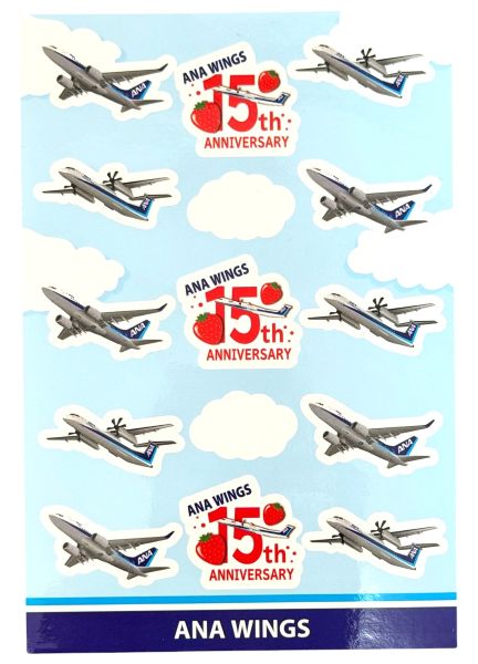 樂天商城 - ANA ウイングス 15周年 記念 ステッカー シート WINGS 15th ANNIVERSARYU STICKER 航空機 飛行機 DHC-8-400 B737 シール コレクション 新品